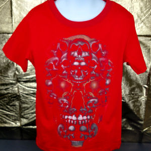 Little Monsters Skull Red Graphic Tee Sz 6 T-Shirt